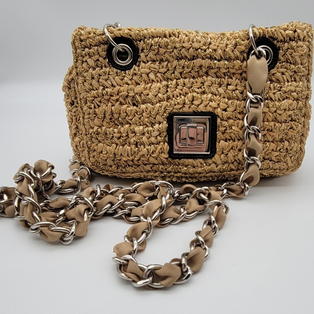 Banana Republic Woven Turnlock Chain Bag